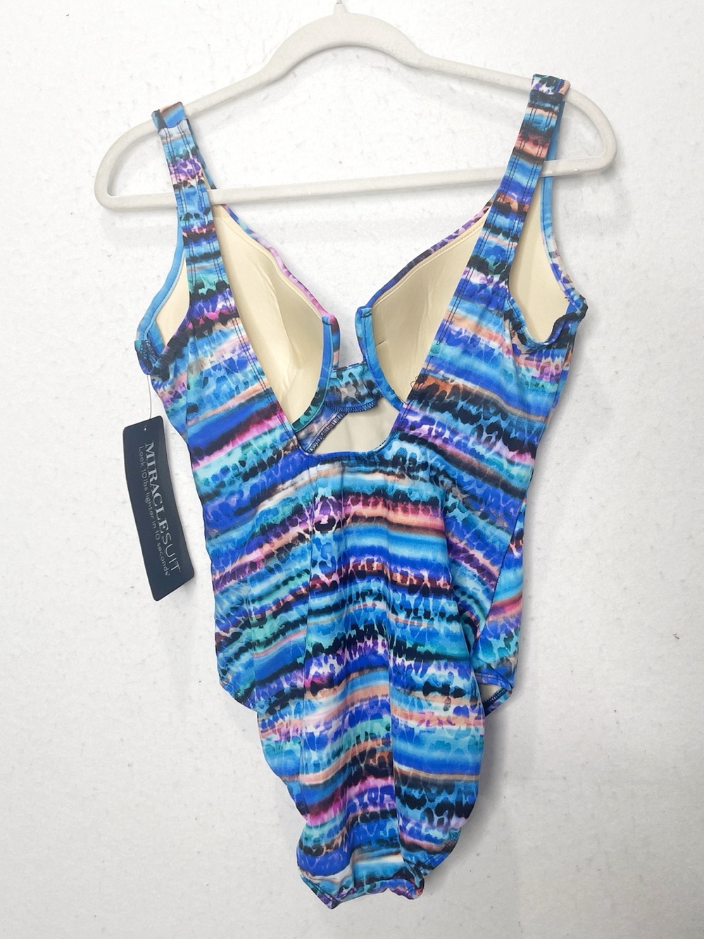 Miraclesuit One Piece Animal Spectrum Layered Escape Swimsuit Blue Tummy Control - Picture 3 of 8
